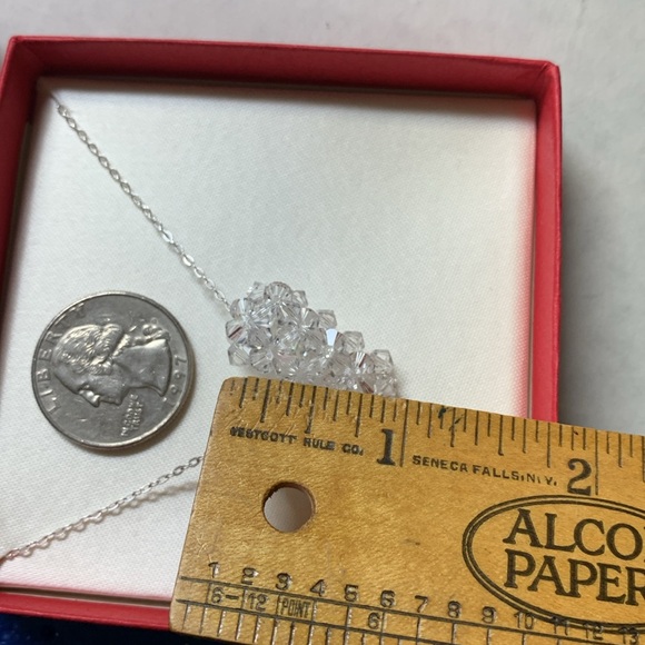 Crystallized Heart Necklace (Sterling Silver Swarovski Elements) - Picture 8 of 10